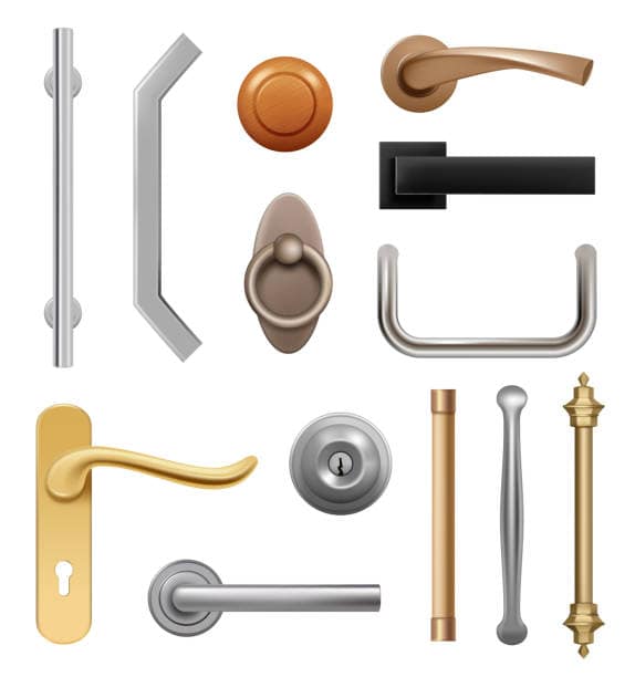 Interior door hardware stock images