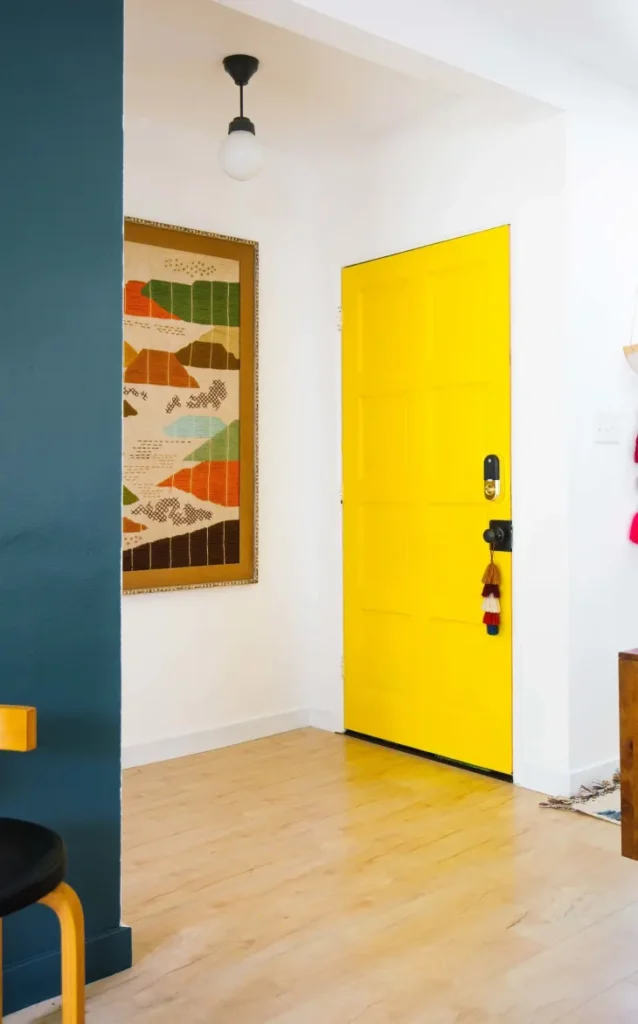 Vibrant Yellow and Green Interior Doors